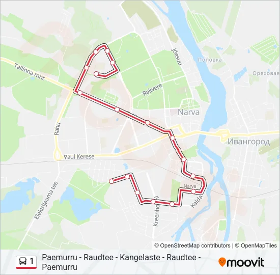 1 Bus Line Map