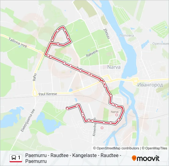 1 Bus Line Map