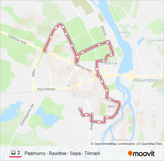 2 Bus Line Map