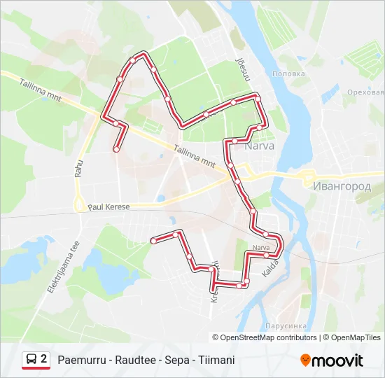 2 Bus Line Map