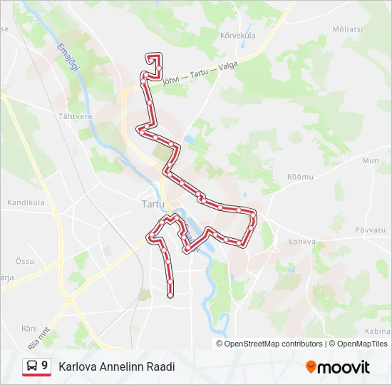 9 Bus Line Map