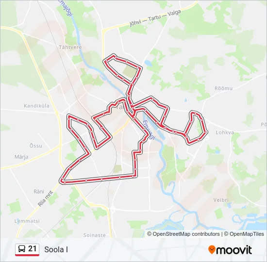 21 Bus Line Map