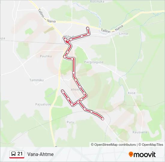 21 Bus Line Map