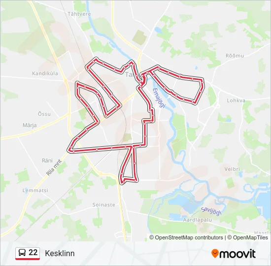 22 Bus Line Map