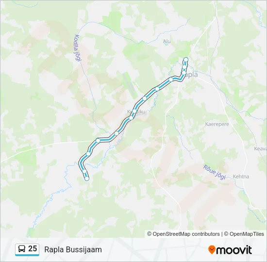 Автобус 25: карта маршрута