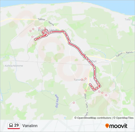 29 Bus Line Map