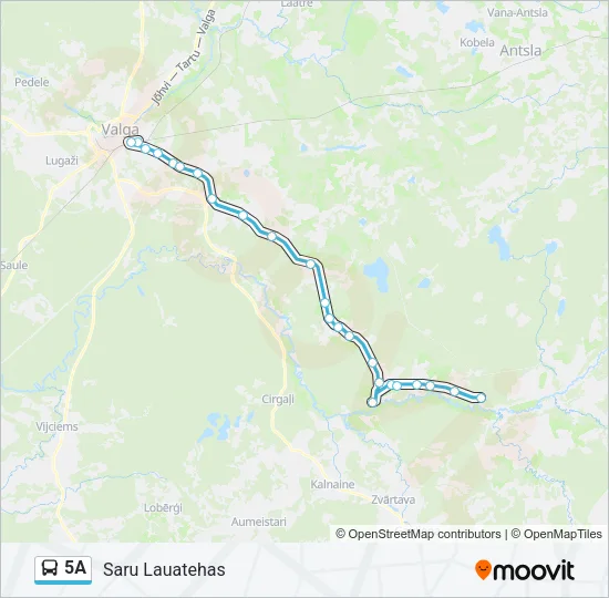 Автобус 5A: карта маршрута