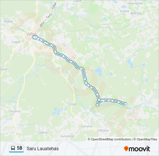 Автобус 5B: карта маршрута