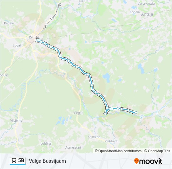 Автобус 5B: карта маршрута