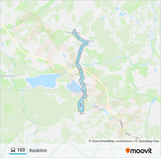 103 Bus Line Map