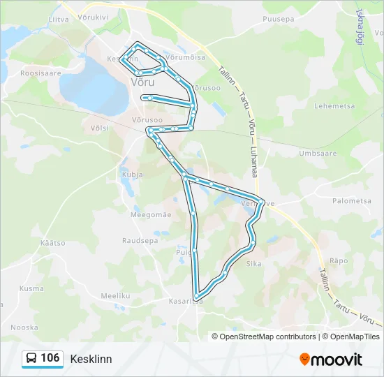 106 Bus Line Map