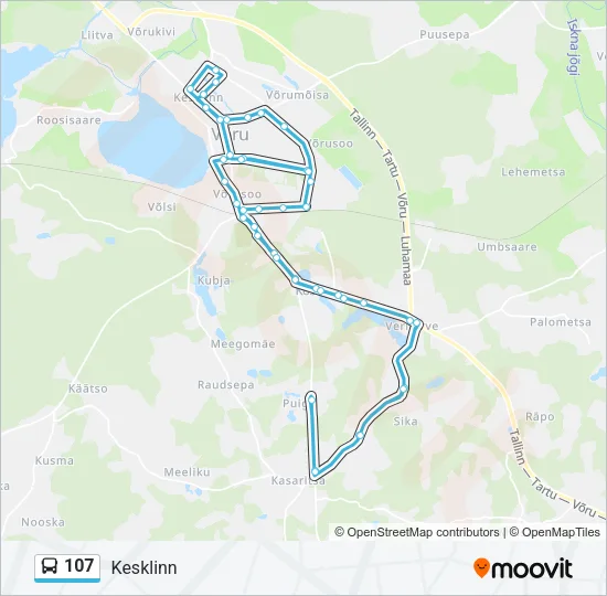 107 Bus Line Map