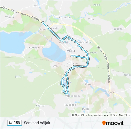 108 Bus Line Map