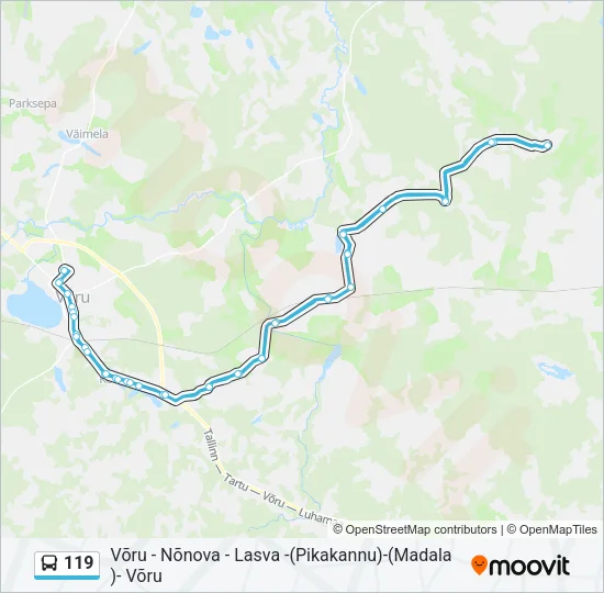 119 Bus Line Map