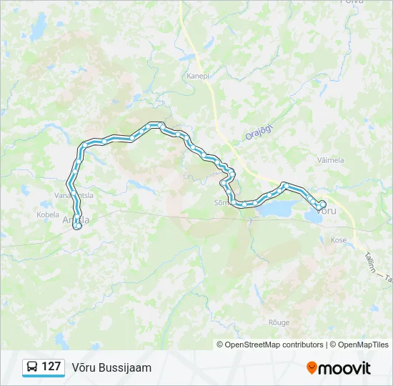 127 Bus Line Map