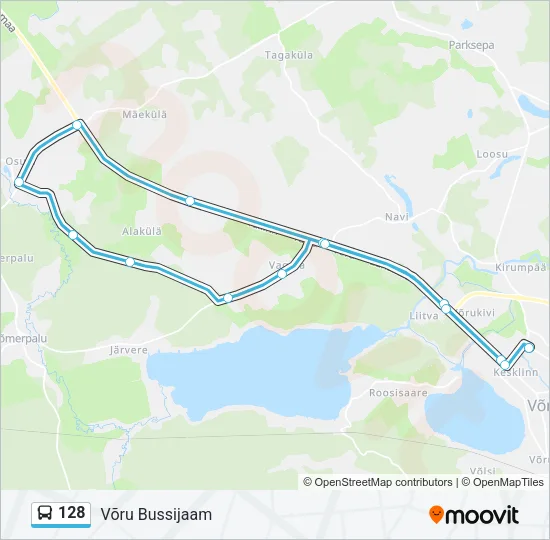 128 Bus Line Map