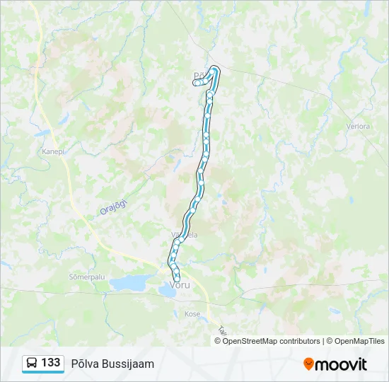 133 Bus Line Map