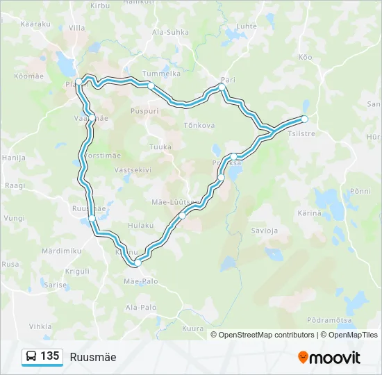 135 Bus Line Map