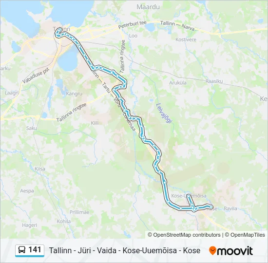 141 Bus Line Map