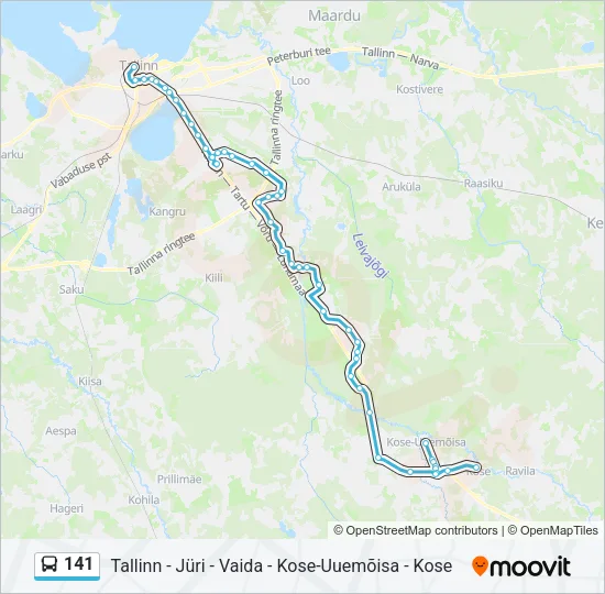 141 Bus Line Map