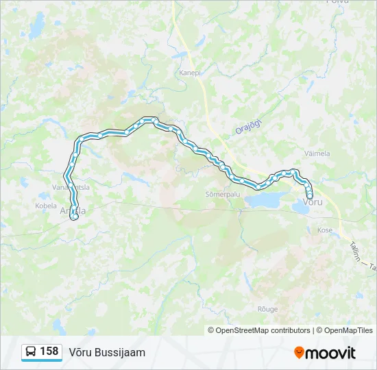 158 Bus Line Map