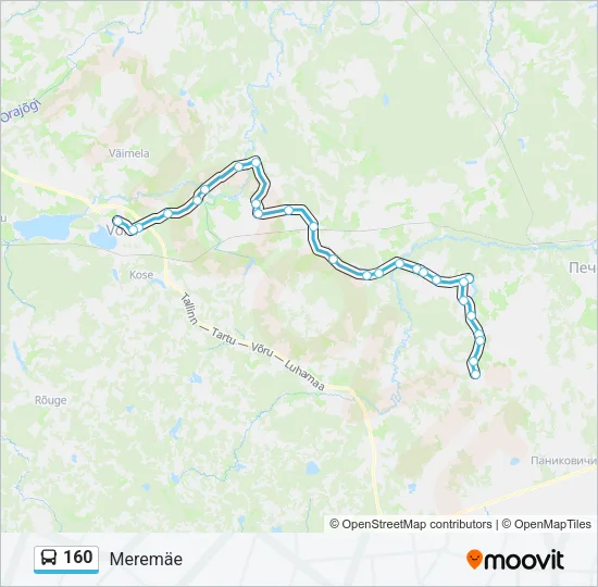 Автобус 160: карта маршрута