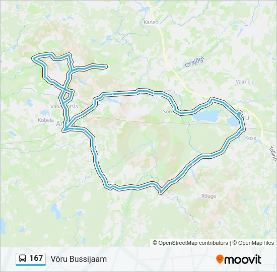 167 Bus Line Map