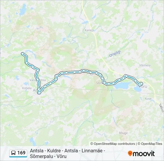 169 Bus Line Map