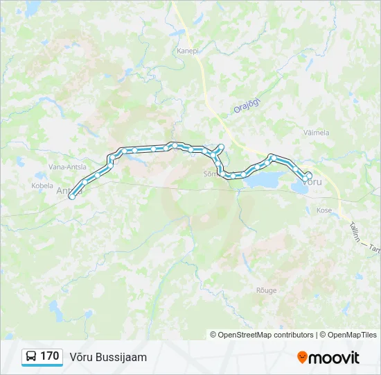 170 Bus Line Map