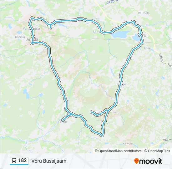 182 Bus Line Map