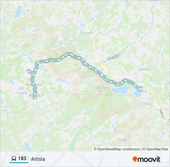Автобус 183: карта маршрута