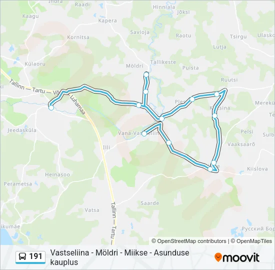 191 Bus Line Map