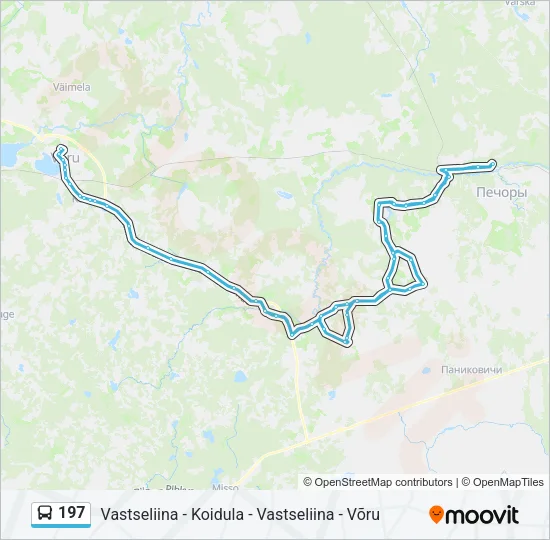 Автобус 197: карта маршрута