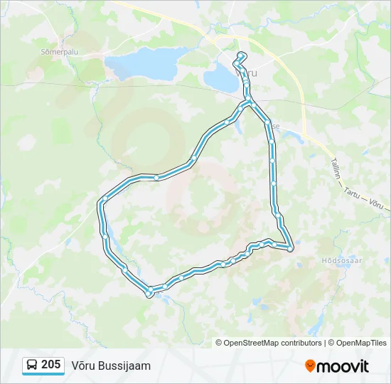 205 Bus Line Map