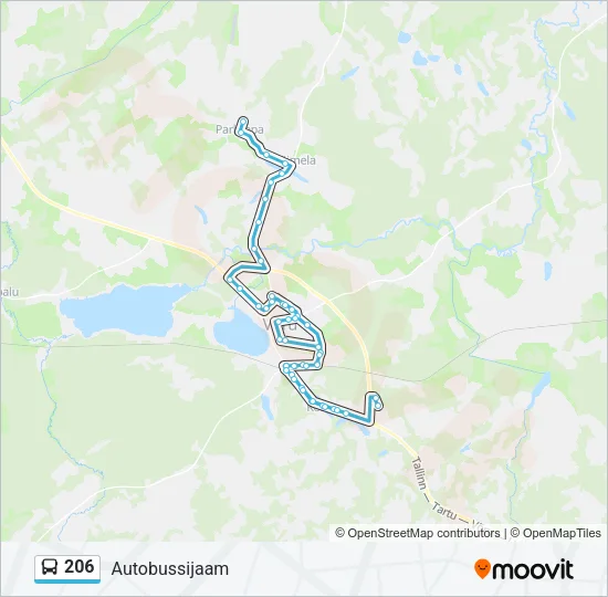 206 Bus Line Map