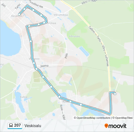 207 Bus Line Map