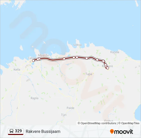 329 Bus Line Map