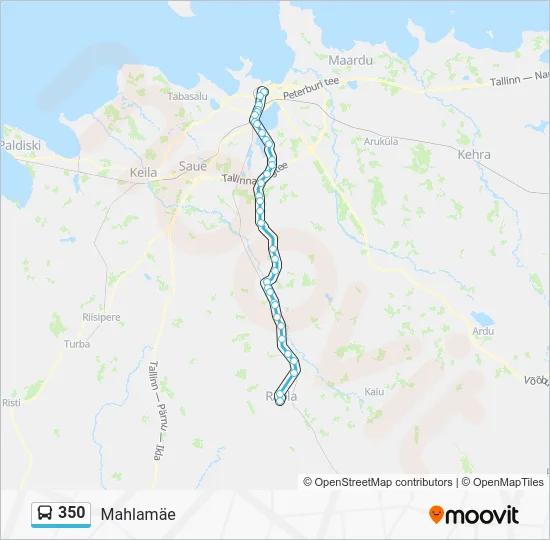 Автобус 350: карта маршрута