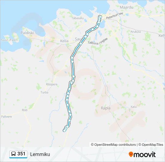 351 Bus Line Map