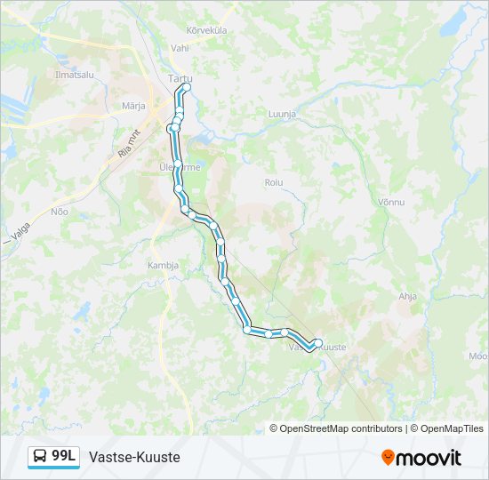Автобус 99L: карта маршрута