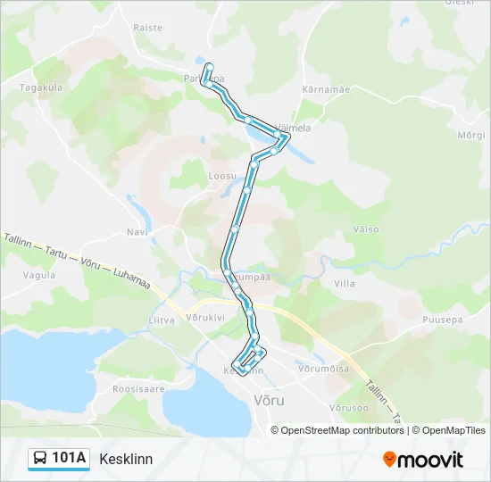 101A Bus Line Map