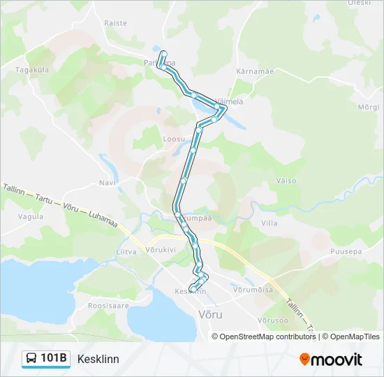 101B Bus Line Map