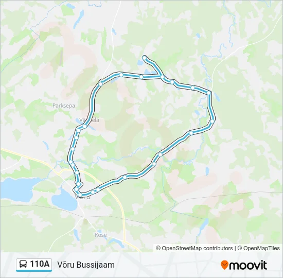 Автобус 110A: карта маршрута