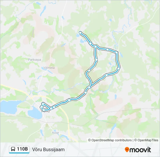 110B Bus Line Map