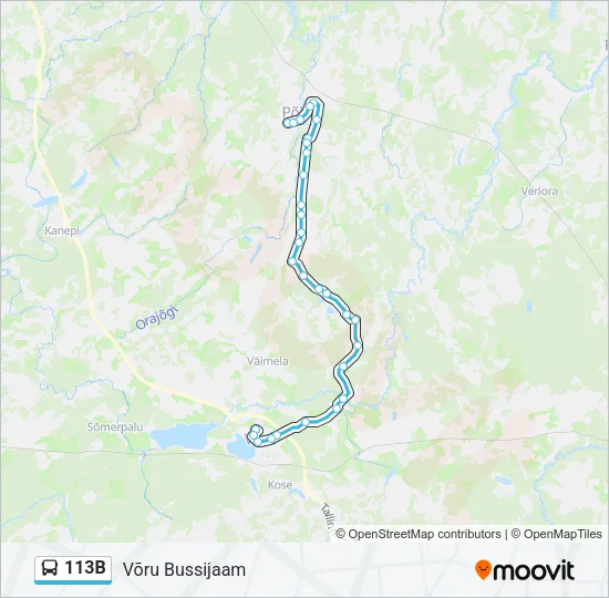 Автобус 113B: карта маршрута