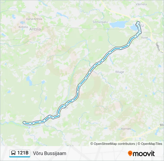 Автобус 121B: карта маршрута