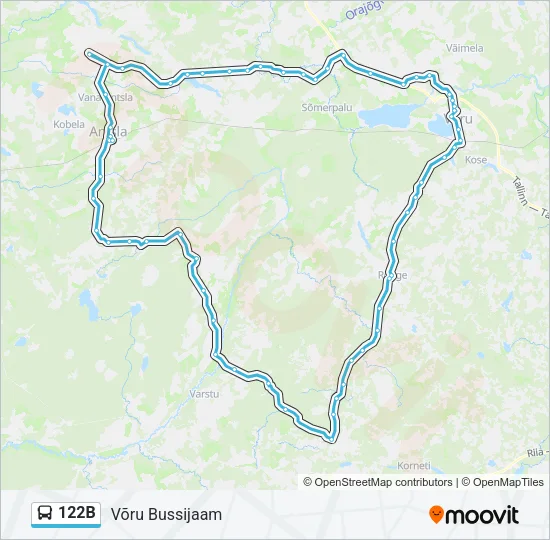 122B Bus Line Map