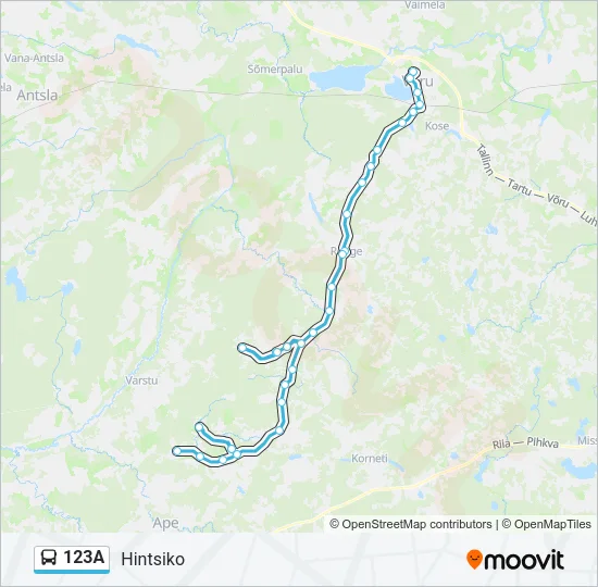 Автобус 123A: карта маршрута