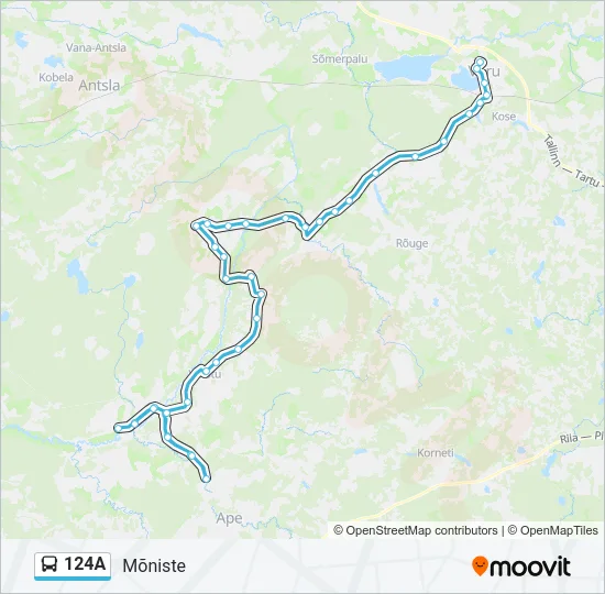 Автобус 124A: карта маршрута
