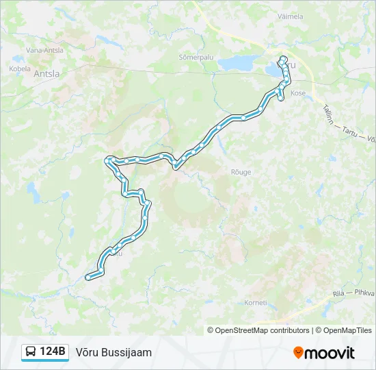 Автобус 124B: карта маршрута